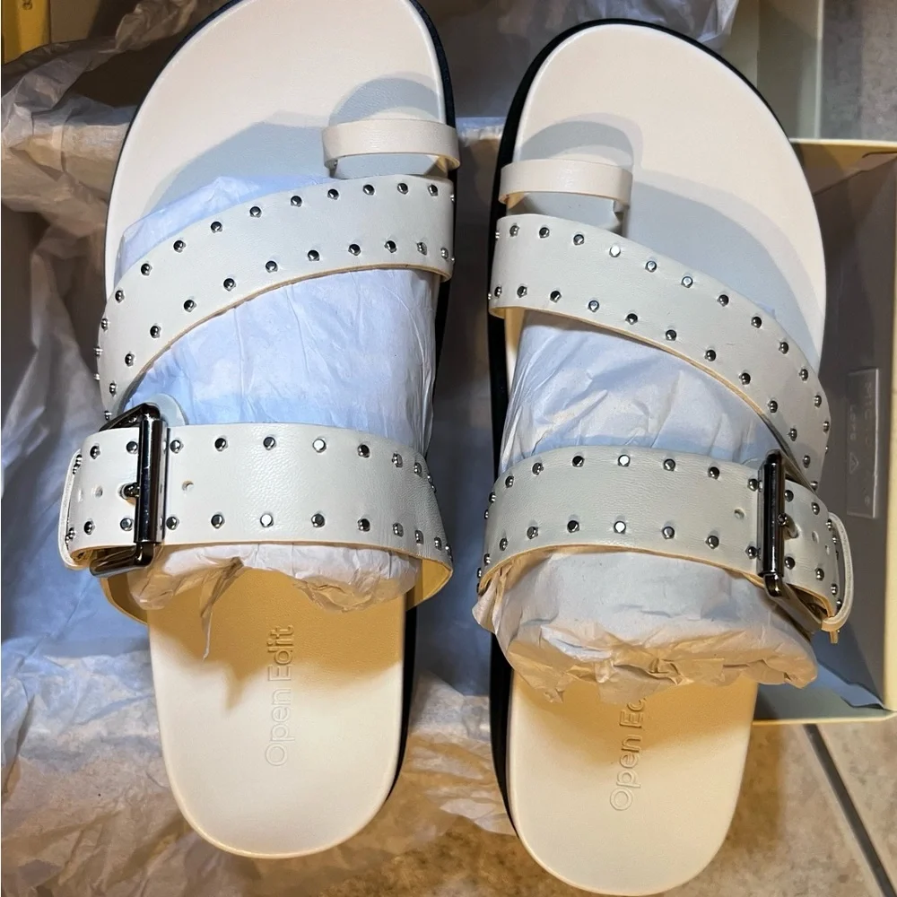 Cream Sandals Open Toe Comfortable - Picture 1 of 8
